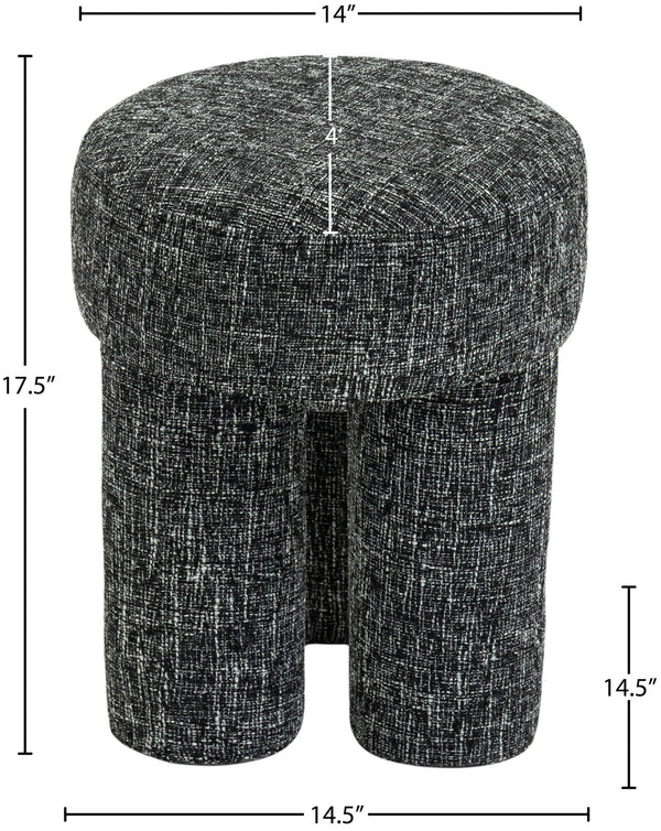 Larson Black Polyester Fabric Ottoman/Stool 100Black Meridian Furniture