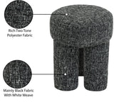 Larson Black Polyester Fabric Ottoman/Stool 100Black Meridian Furniture