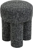 Larson Black Polyester Fabric Ottoman/Stool 100Black Meridian Furniture