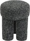 Larson Black Polyester Fabric Ottoman/Stool 100Black Meridian Furniture