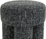 Larson Black Polyester Fabric Ottoman/Stool 100Black Meridian Furniture