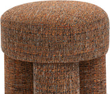 Larson Cognac Polyester Fabric Ottoman/Stool 100Cognac Meridian Furniture