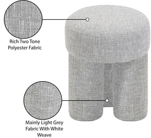 Larson Grey Polyester Fabric Ottoman/Stool 100Grey Meridian Furniture