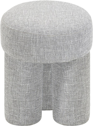 Larson Grey Polyester Fabric Ottoman/Stool 100Grey Meridian Furniture