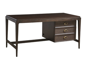 Lexington Sligh Irving Writing Desk - Stylish Walnut Desk With Usb Power, File Storage & Elegant Cane Accents Mocha Wood 100od-410