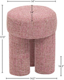 Larson Pink Polyester Fabric Ottoman/Stool 100Pink Meridian Furniture