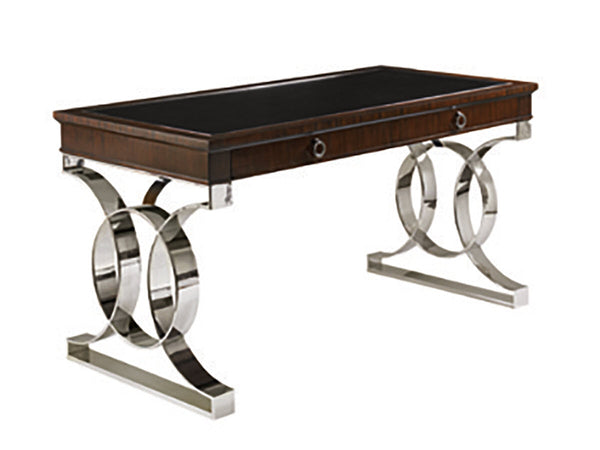 Lexington Sligh Rosewood Writing Desk - Stylish Home Office Essential With Polished Stainless Steel And Drawers Ebony Wood 100rw-403