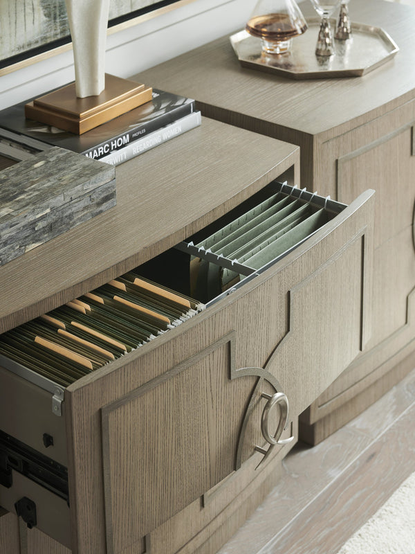 Lexington Sligh Claridge File Chest - Stylish Dove Gray Storage Solution With Bow Front, Locking Drawers & Unique Design Gray Wood 100sd-450
