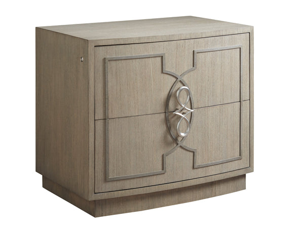Lexington Sligh Claridge File Chest - Stylish Dove Gray Storage Solution With Bow Front, Locking Drawers & Unique Design Gray Wood 100sd-450