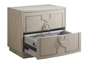 Lexington Sligh Claridge File Chest - Stylish Dove Gray Storage Solution With Bow Front, Locking Drawers & Unique Design Gray Wood 100sd-450