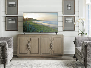 Lexington Sligh Grove Elegant Media Console With Curved Front, Stylish Storage, And Designer Finishes For Home Decor Gray Wood 100sd-660