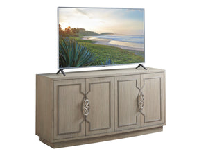 Lexington Sligh Grove Elegant Media Console With Curved Front, Stylish Storage, And Designer Finishes For Home Decor Gray Wood 100sd-660