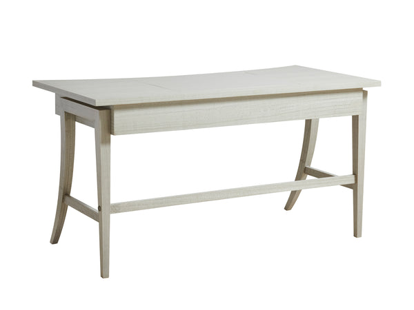 Lexington Sligh Graham Writing Desk - Contemporary Dove Gray Design With Storage Drawers And Sleek Faux Leather Top Gray Wood 100sl-410