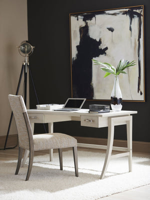 Lexington Sligh Graham Writing Desk - Contemporary Dove Gray Design With Storage Drawers And Sleek Faux Leather Top Gray Wood 100sl-410