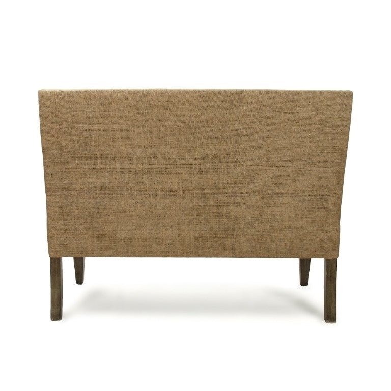 Zentique Bench Handcrafted Maple Upholstered Linen-Burlap 48" Seat | Durable Vintage Charm for Entryway Rooms #100 Bench