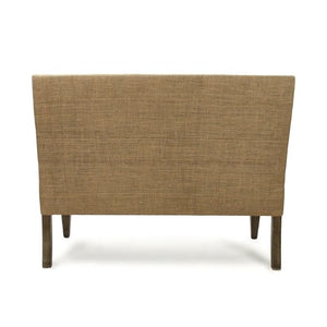Zentique Bench Handcrafted Maple Upholstered Linen-Burlap 48" Seat | Durable Vintage Charm for Entryway Rooms #100 Bench