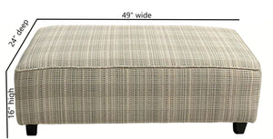 Fusion Charlotte Cremini 49" Wide Cocktail Ottoman - Stylish, Safe & Versatile For Any Living Space Multi S,56% Cotton,28% Polyester,8% Rayon,7% Pcr,Polyester,1% Nylon 100 Portsmouth Moss Cocktail Ottoman