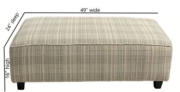 Fusion Charlotte Cremini 49" Wide Cocktail Ottoman - Stylish, Safe & Versatile For Any Living Space Multi S,56% Cotton,28% Polyester,8% Rayon,7% Pcr,Polyester,1% Nylon 100 Portsmouth Moss Cocktail Ottoman