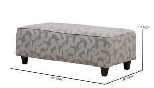 Fusion Stanley Skoog Smoke Cocktail Ottoman - Stylish, Child-safe, Versatile Seating & Serving Centerpiece Grey W ,100% Polyester 100 Skoog Smoke Cocktail Ottoman