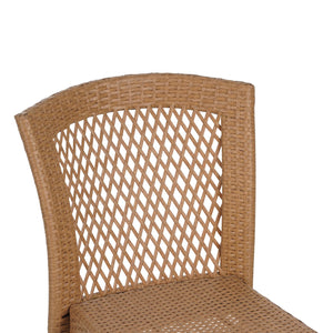 English Elm Christopher Knight Home® - FARLEY Rattan Stacking Sidechair Set of 2 — Durable 300 lb Capacity, Beige Woven Design, Easy Assembly Light Brown N762P234585A