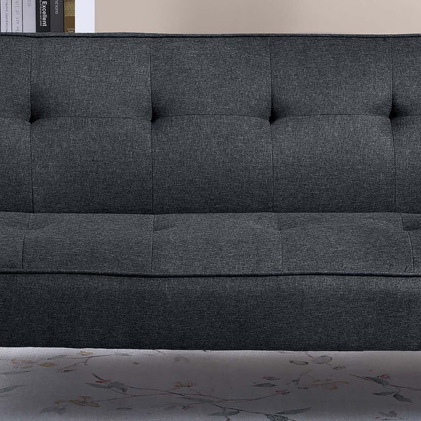 English Elm Black Adjustable Sofa With Usb Port - Modern Tufted Upholstered Couch For Living Room & Guest Use B011P381495
