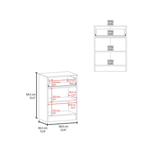 English Elm Cope Melamine Kitchen Pantry Cabinet Wengue with 2 Doors & Drawer, Compact 23.6"x33.5"x15.9" Storage Solution B128P287517