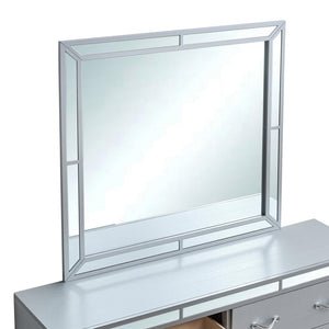 English Elm Murry Square Wall Mirror with Silver Mirrored Trim for Modern Bedroom Decor B078P473030