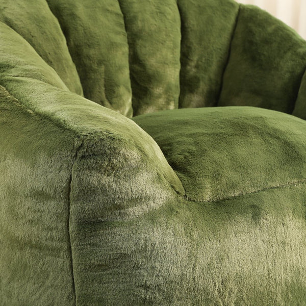English Elm Bean Bag Chair - Plush Faux-Fur Sofa With Armrests, High-Density Foam For Cozy Relaxation & Style W2200P313808