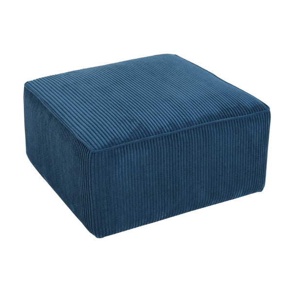 English Elm Upholstered Corduroy Square Ottoman Plywood Frame Sectional Footrest for Living Room Navy Blue N757P414087L
