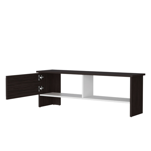 English Elm Rock Brenton TV Stand with Concealed Cabinet and Open Shelf for Media Devices, Durable Finish Multicolor 53.5 L x 17.3 W x 4 H B128P263717