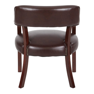 OSP Home Furnishings Traditional Guest Chair with Brass Nailhead Trim and Mahogany Frame for Office Use TV230-JT4