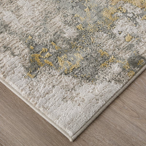 Feizy Rugs Waldor Modern Abstract High-low Pile Area Rug - Elegant Comfort In Gold, Ivory, And Gray Hues Ivory,Gold,Gray Polypropylene,Polyester 7353970fgldbirh13