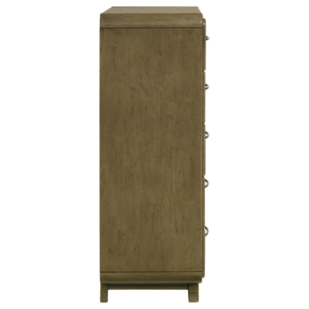 English Elm Tully Nutmeg 5-Drawer Chest - Modern Storage Solution With Warm Finish For Bedroom Elegance B062P374093-GIGA