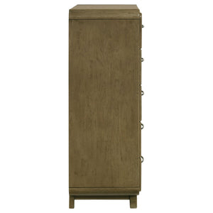 English Elm Tully Nutmeg 5-Drawer Chest - Modern Storage Solution With Warm Finish For Bedroom Elegance B062P374093-GIGA