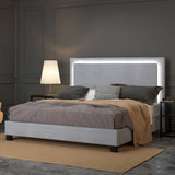 !nspire Lumina 78'' Bed Grey Velvet