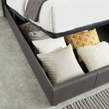 !nspire Extara 78" Platform Storage Bed Grey Grey Fabric