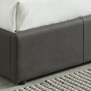 Worldwide Home Furnishings Extara-78" Elegant Grey Platform Storage Bed With Tufted Headboard & Hydraulic Lift For Organized Bedrooms Grey Fabric 101-277k-gy