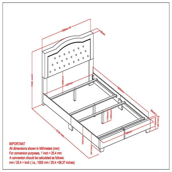 Worldwide Home Furnishings Pixie-60'' Modern Upholstered Bed With Elegant Button Tufting & Nail Head Detailing For Stylish Spaces Blue Velvet 101-296q-nav