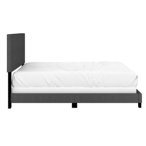 Worldwide Home Furnishings Jedd-60'' Charcoal Fabric Bed - Modern Tufted Upholstered Headboard For Stylish Bedroom Decor Charcoal Fabric 101-297q-chl