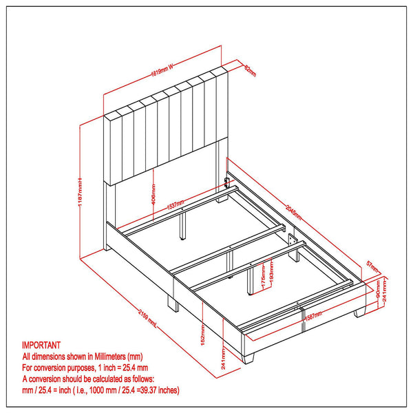 Worldwide Home Furnishings Jedd-60'' Charcoal Fabric Bed - Modern Tufted Upholstered Headboard For Stylish Bedroom Decor Charcoal Fabric 101-297q-chl