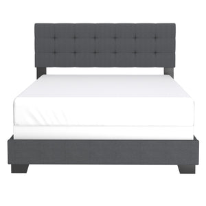 Worldwide Home Furnishings Exton-60'' Adjustable Headboard - Elegant Square Tufted Design With Solid Wood Support For Any Bedroom Charcoal Fabric 101-298q-chl