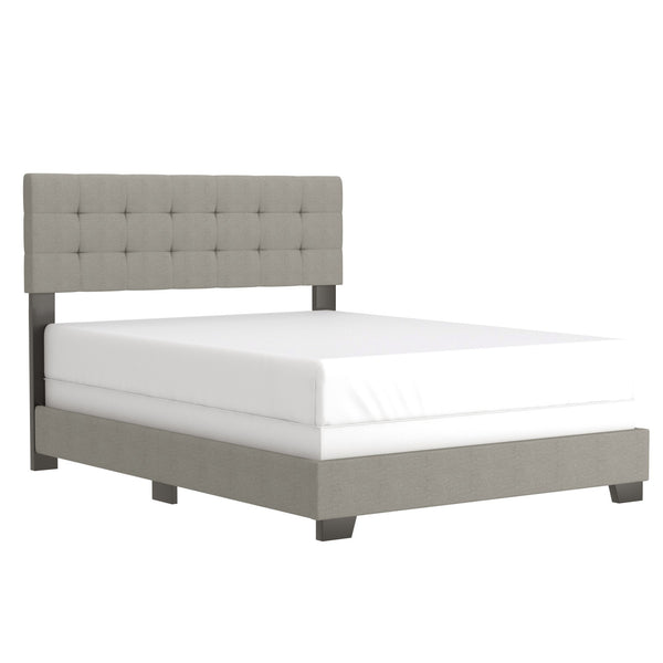 Worldwide Home Furnishings Exton-60'' Adjustable Headboard - Elegant Square Tufted Design With Solid Wood Support For Any Bedroom Light Grey Fabric 101-298q-lgy