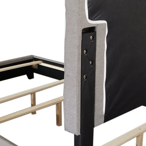 Worldwide Home Furnishings Exton-60'' Adjustable Headboard - Elegant Square Tufted Design With Solid Wood Support For Any Bedroom Light Grey Fabric 101-298q-lgy