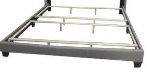 Worldwide Home Furnishings Gunner-78'' Bed - Elegant Blue Upholstered Design With Button Tufting & Solid Wood Support System Blue Velvet 101-299k-nav