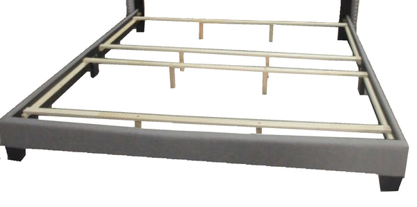 Worldwide Home Furnishings Gunner-78'' Bed - Elegant Blue Upholstered Design With Button Tufting & Solid Wood Support System Blue Velvet 101-299k-nav