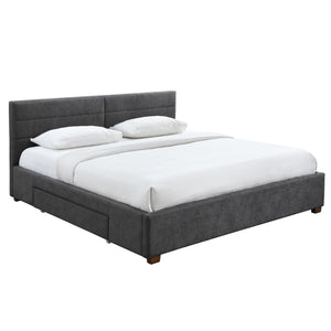 Worldwide Home Furnishings Emilio-78'' Bed: Modern Upholstered Storage Solution With Spacious Drawers For A Clutter-free Bedroom Charcoal Fabric,Wood 101-633k-ch