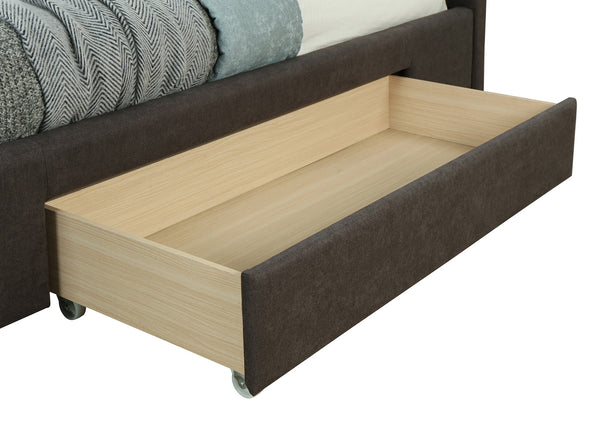 Worldwide Home Furnishings Emilio-78'' Bed: Modern Upholstered Storage Solution With Spacious Drawers For A Clutter-free Bedroom Charcoal Fabric,Wood 101-633k-ch