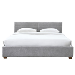 Worldwide Home Furnishings Emilio-78'' Bed: Modern Upholstered Storage Solution With Spacious Drawers For A Clutter-free Bedroom Light Grey Fabric,Wood 101-633k-lg