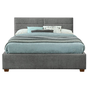 Worldwide Home Furnishings Emilio-60'' Platform Bed - Modern Upholstered Design With Spacious Storage Drawers For Clutter-free Living Light Grey Fabric,Wood 101-633q-lg