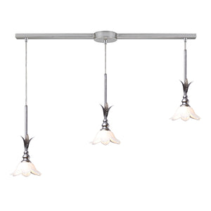 Balini 36'' Wide 3-Light Linear Pendant - Antique Silver and Cotton White 10100/3L-CW Elk Lighting